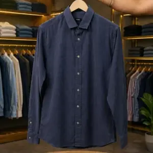 Men’s Premium Navy Blue Shirt – Full Sleeve Solid Casual Wear