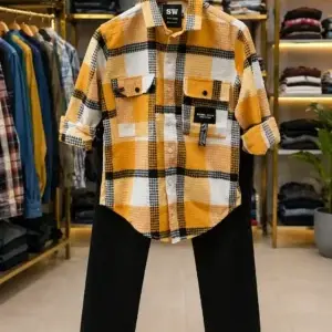Men’s Smart Wear Combo Set – Checked Shirt with Solid Pants