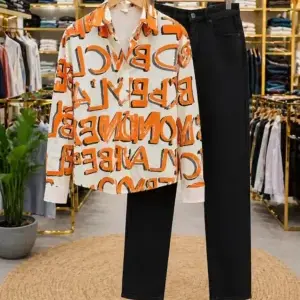 Men’s Trendy Combo Pack – Printed Shirt and Solid Pant Combo Set